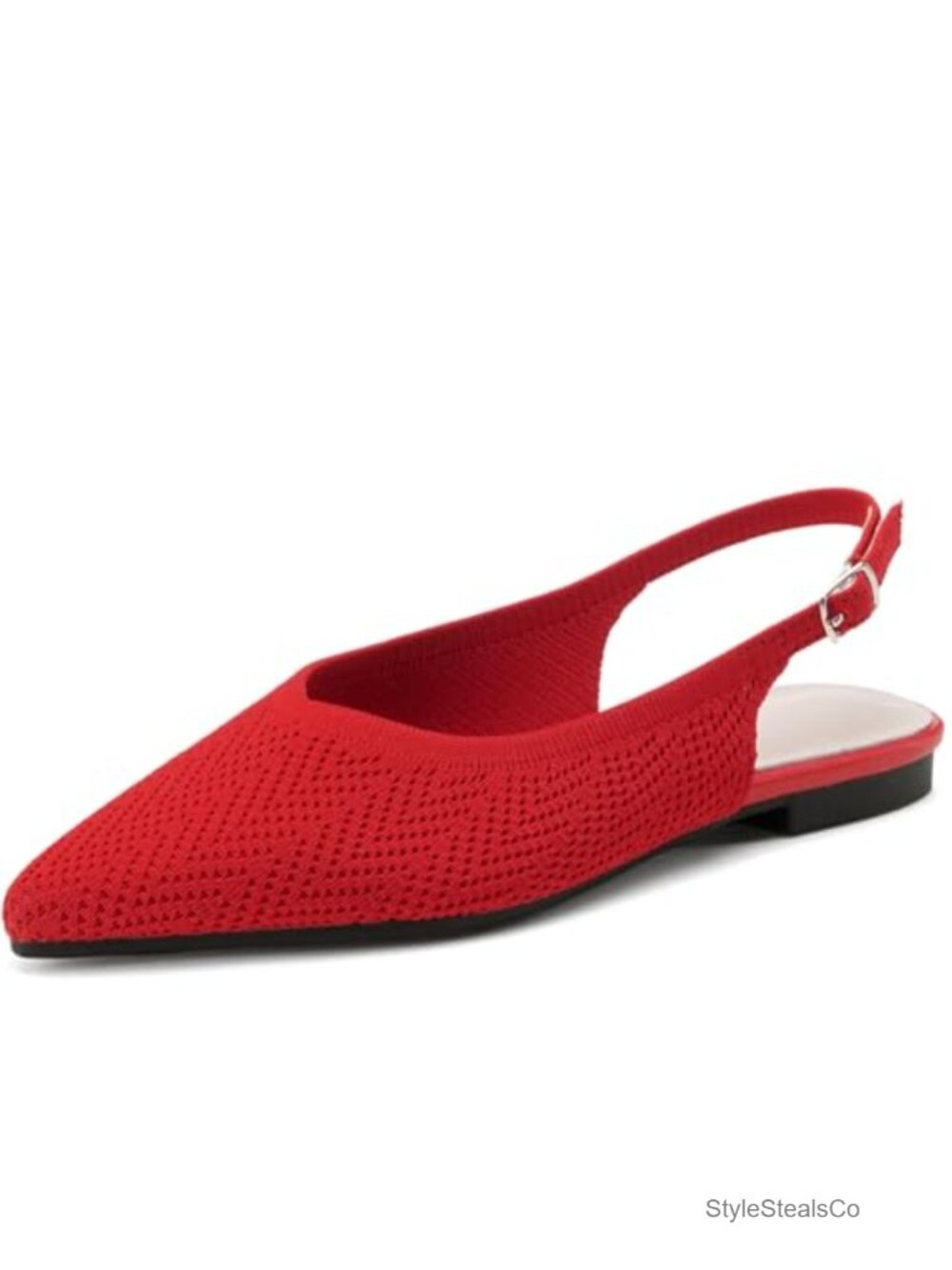 Slingback Ballet Flats Pointed Toe Knit Comfortable Dressy Work Party Shoes